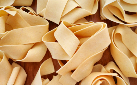 uncooked pasta, close up